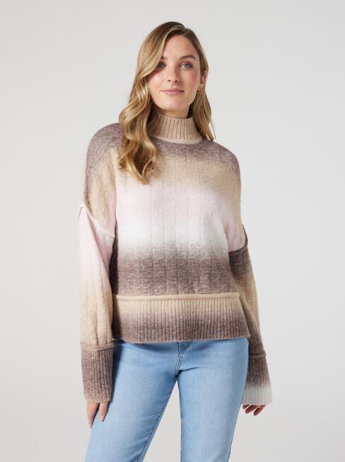 Melissa High Neck Space Dye Knit, Space Dye, hi-res