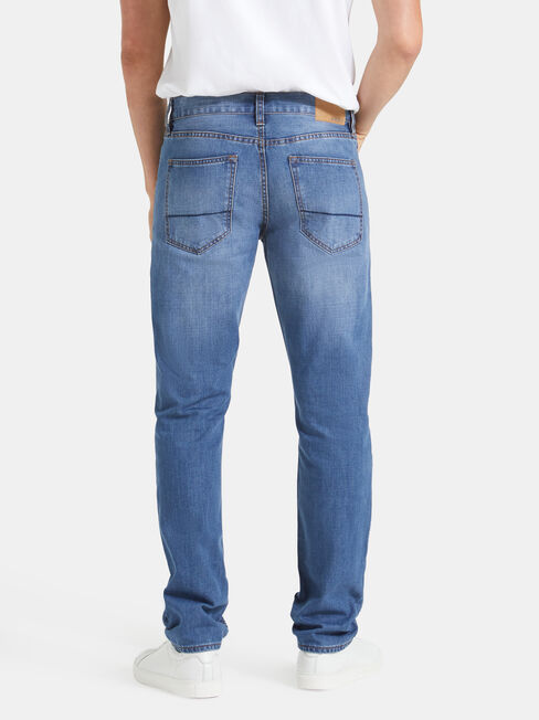 Slim Straight Jeans Mineral Blue, Mid Indigo, hi-res