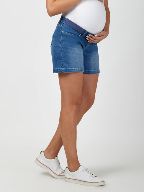 Kari Maternity Bermuda Short, Blue, hi-res