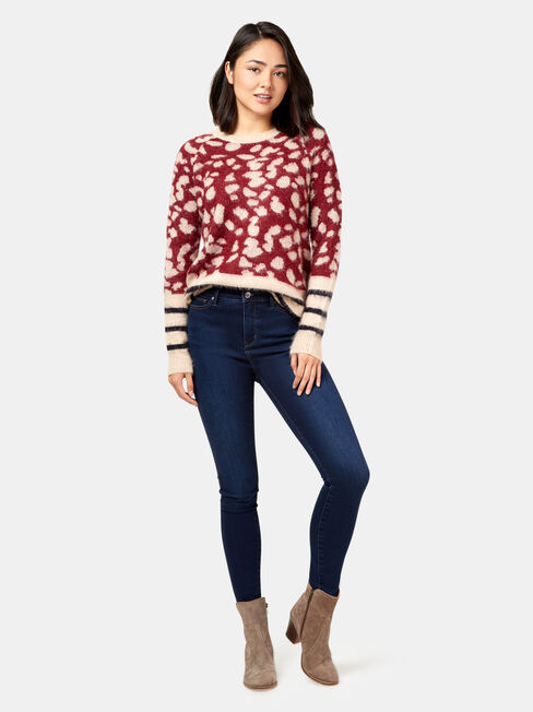 Erin Patterned Knit, Blue, hi-res