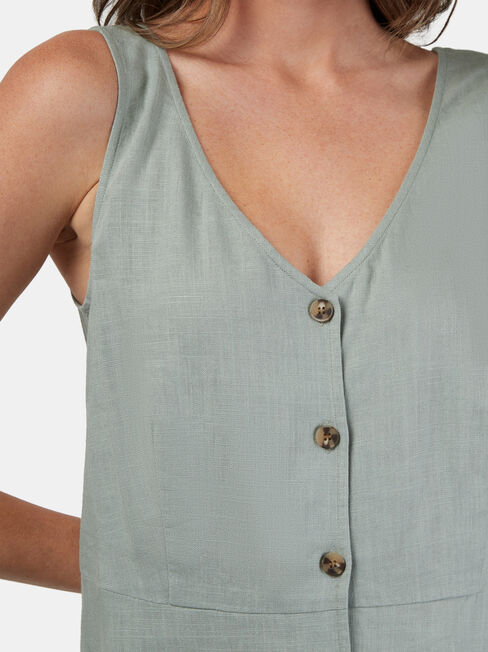 Tyla V-Neck Tank, Green, hi-res