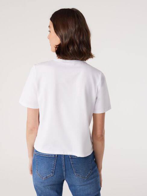 Essential Relaxed Crop Tee, White, hi-res