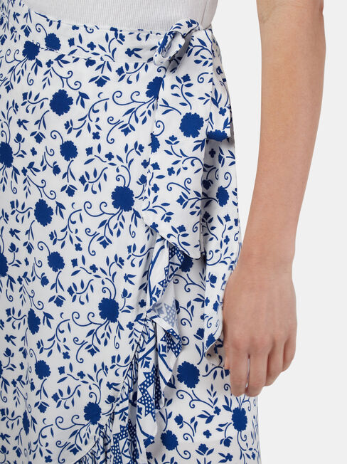 Chloe Midi Wrap Skirt, Blue, hi-res