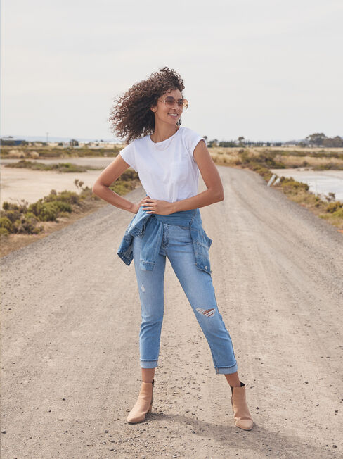 High Waisted Straight Leg Jeans, Vintage Wash, hi-res