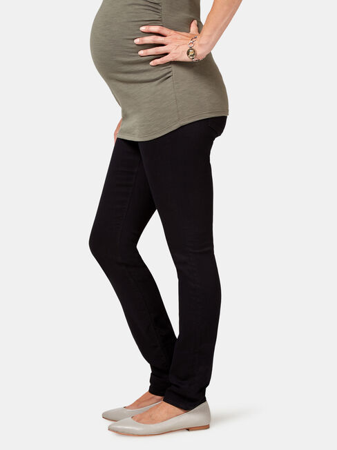 Maternity Skinny Jeans Absolute Black, Black, hi-res
