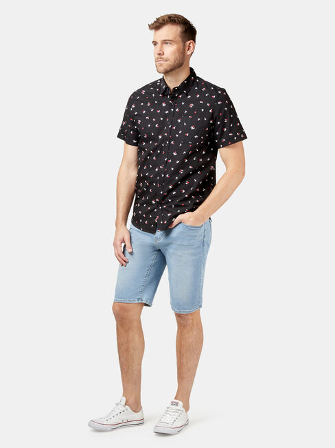 Kurt Short Sleeve Print Shirt, Black, hi-res