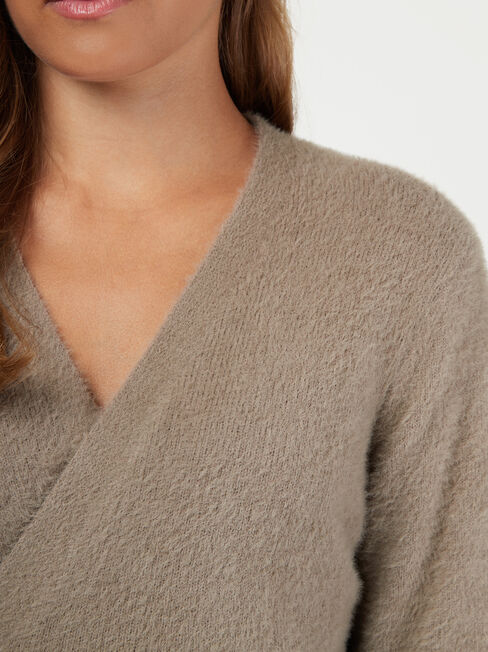 Ruby Wrap Knit, Brown, hi-res