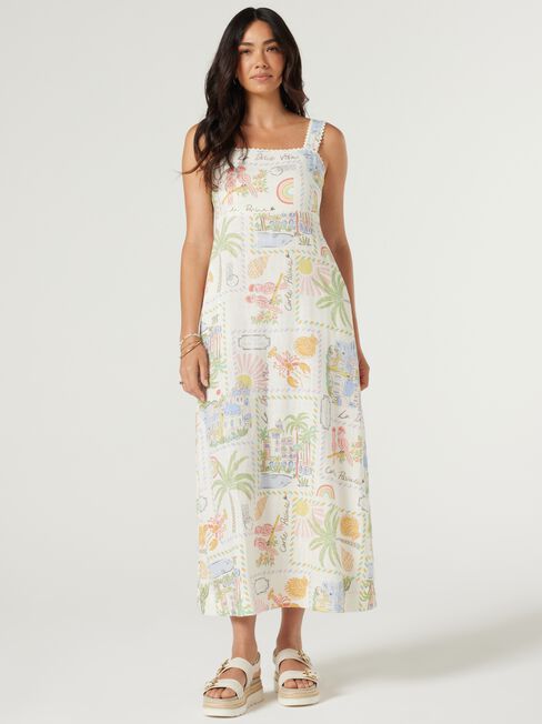 Priya Sleeveless Dress, Print, hi-res