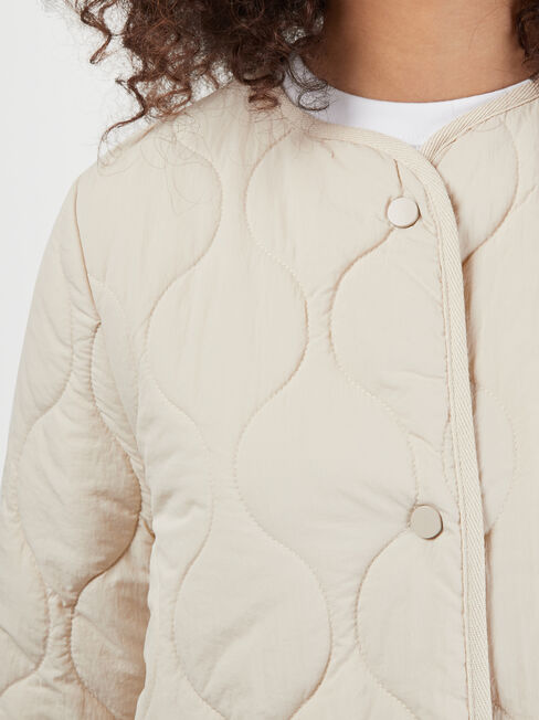 Priya Quilted Jacket, White, hi-res