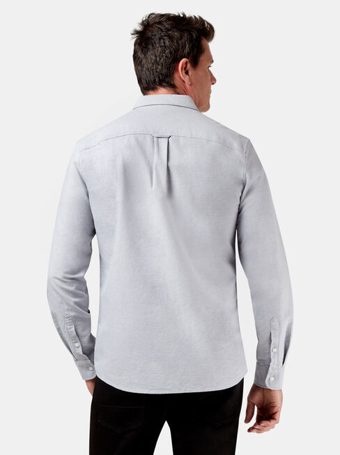 Peyton Long Sleeve Oxford Shirt, Grey, hi-res