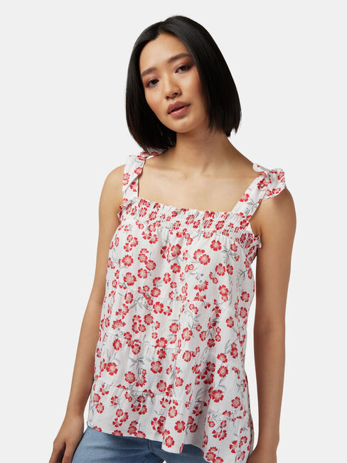 Olivia Tiered Cami, Floral, hi-res