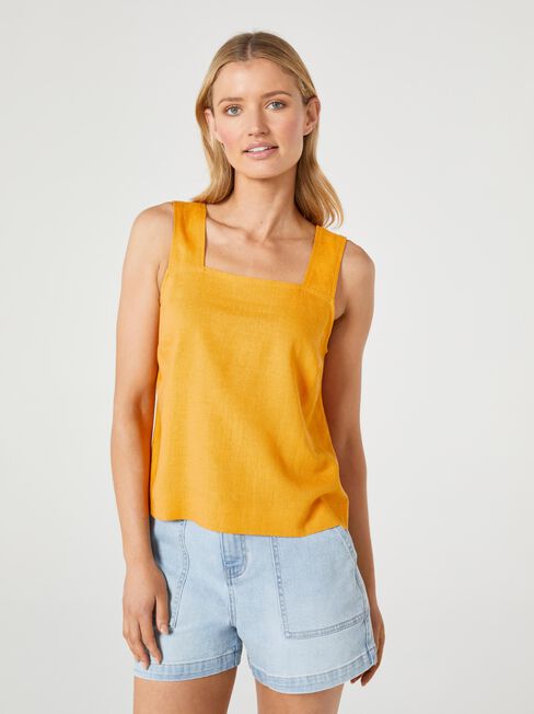 Belle Button Back Cami, Yellow, hi-res