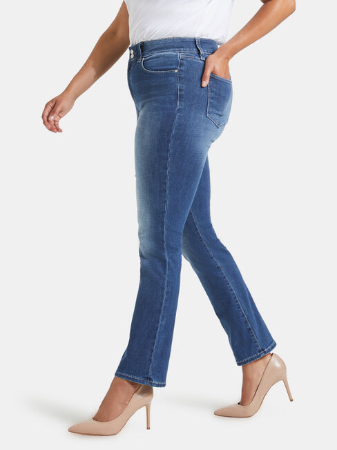 Tummy Trimmer Slim Straight jeans Mid Sapphire, Mid Indigo, hi-res