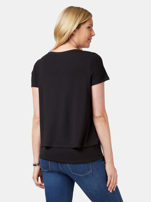 Cerese Layered Maternity Top, Black, hi-res