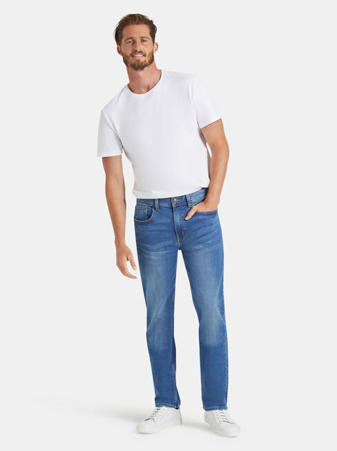 Slim straight Knit Jeans, Light Indigo, hi-res