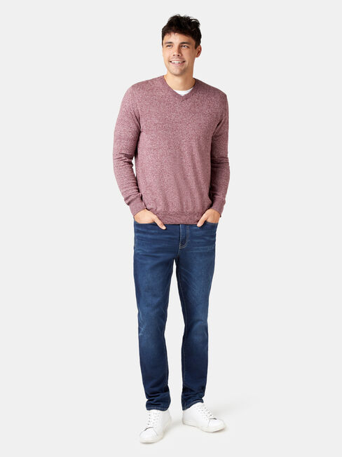 Blake V-Neck Knit, Red, hi-res