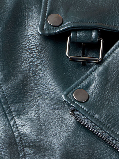 Frankie PU Jacket, Green, hi-res