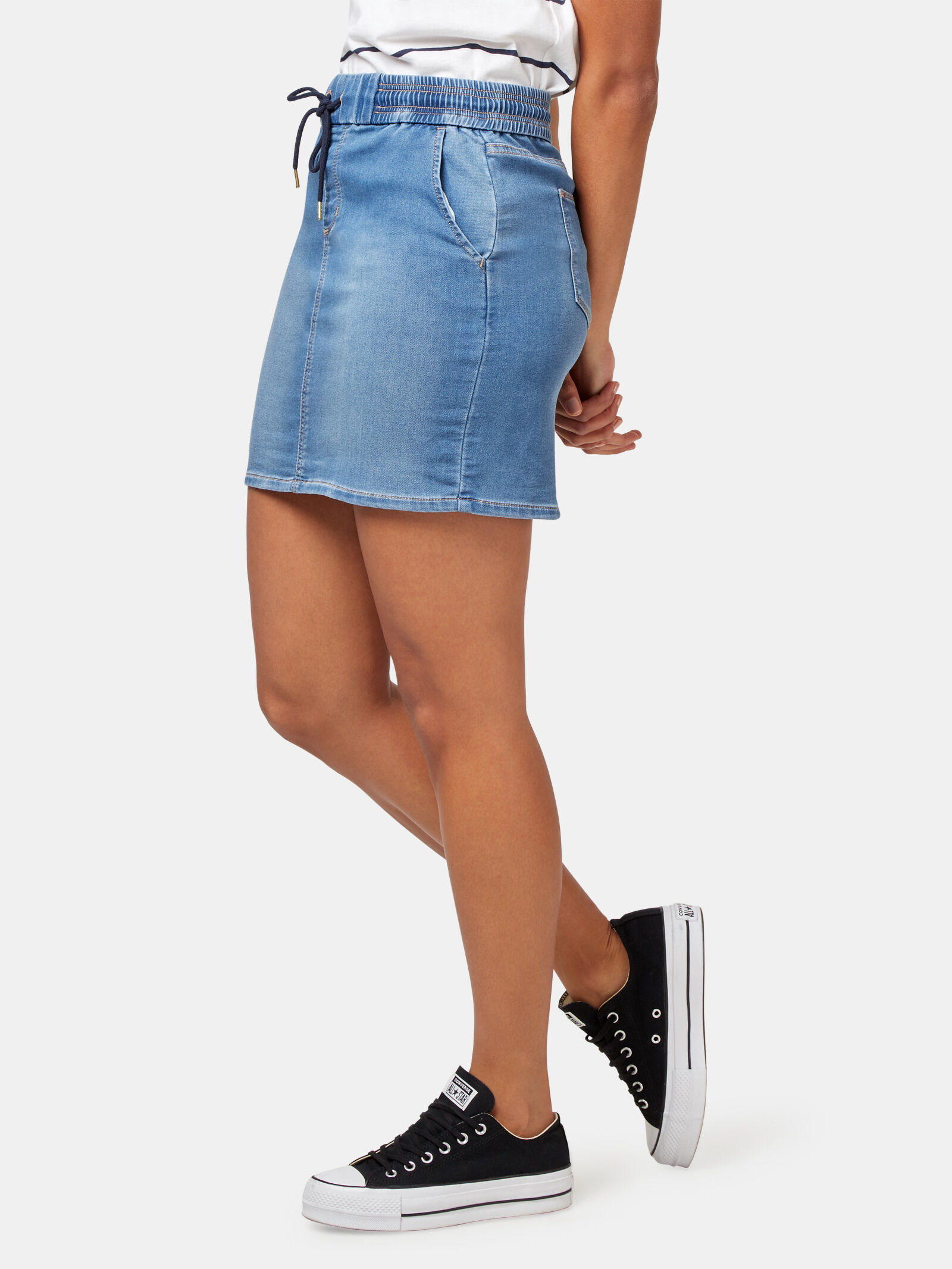 Nina Luxe Lounge Knit Denim Skirt Jeanswest