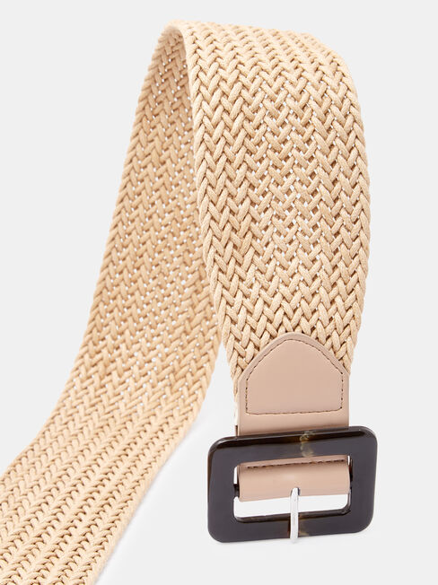 Ainsley Woven Belt, Brown, hi-res