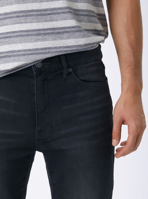 Schwinn Slim Tapered Knit jeans, Black, hi-res