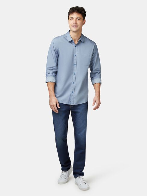 Aiden Long Sleeve Print Shirt, Blue, hi-res