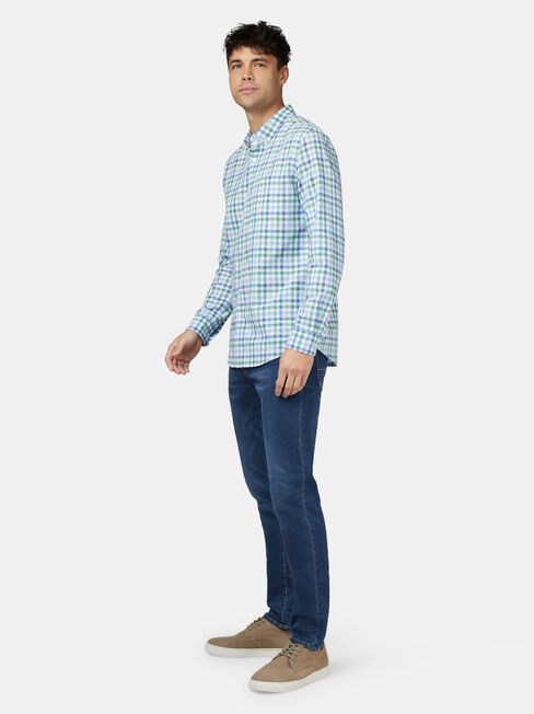 Harry Long Sleeve Check Shirt, Green, hi-res