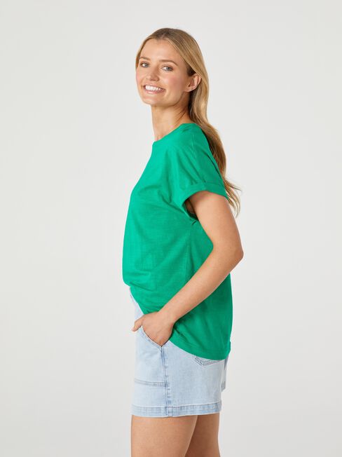 Drop Shoulder Tee, Thyme, hi-res