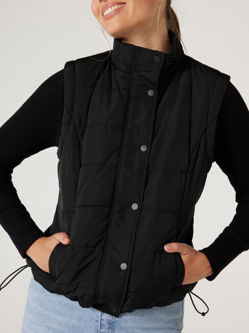Caprio Puffer Vest, Black, hi-res