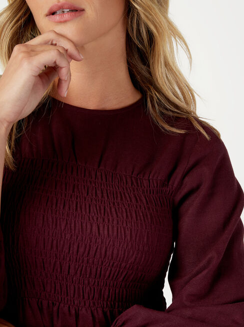 Gracie Shirred Bust Top, Purple, hi-res