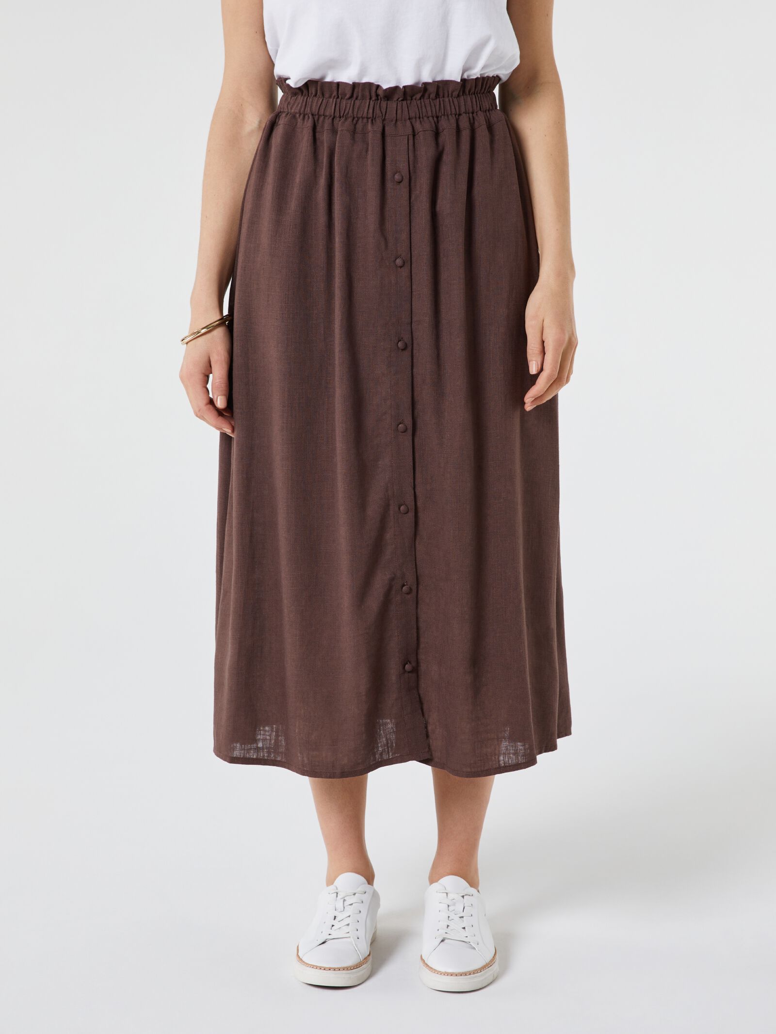 Elastic waist store midi skirt