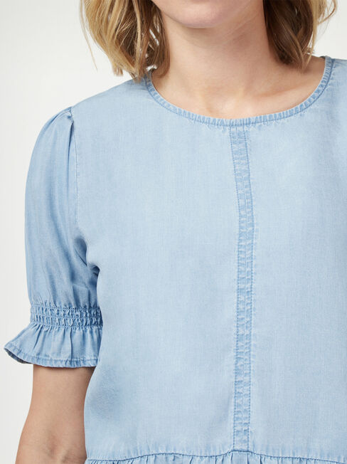 Peri Peplum Top, Blue, hi-res