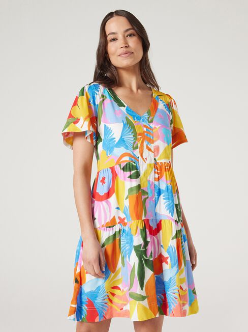 Reese Tiered Dress, Multi, hi-res