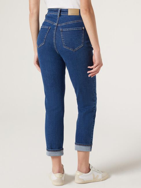Brooke Tapered Crop Jeans, Dark Indigo, hi-res