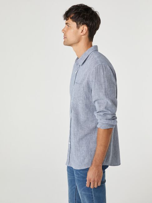 LS Otto Houndstooth Shirt, Blue, hi-res