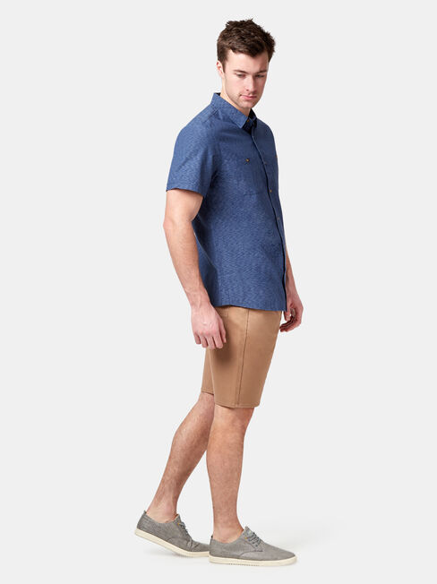 Gus Short Sleeve Textured Shirt, Blue, hi-res