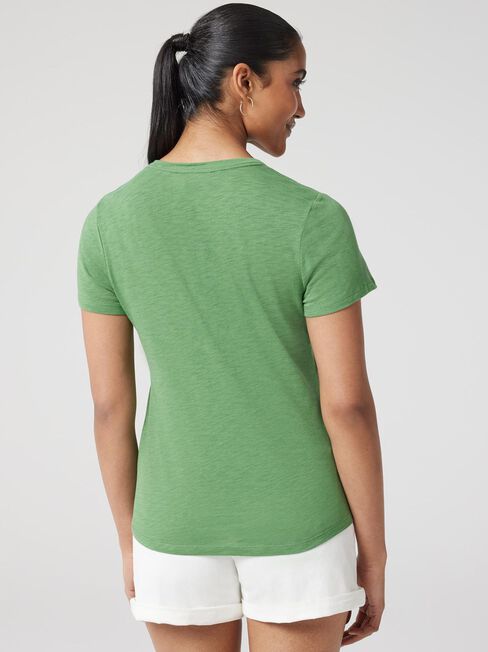 Essential V-Neck Tee, Forest Green, hi-res