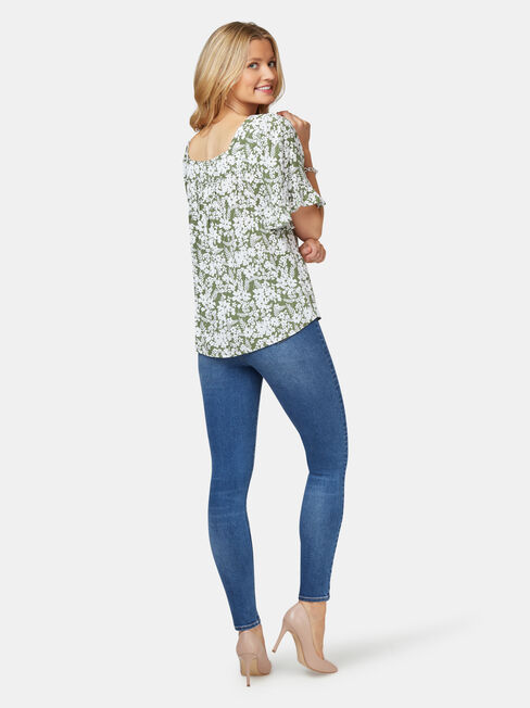 Rhani Flutter Sleeve Blouse, Floral, hi-res