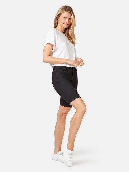 Talia Knee Length Short, Black, hi-res