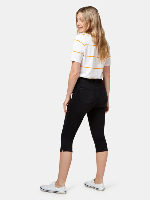 Sonni Mid Waisted Pedal Pusher, Black, hi-res