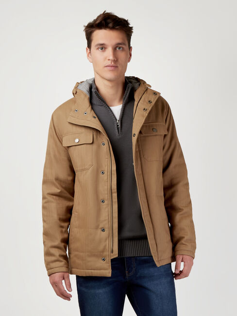 Dante Drill Jacket, Brown, hi-res