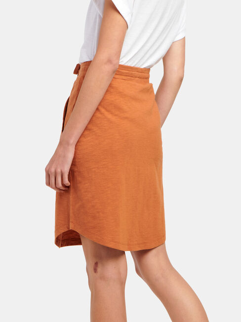 Julie Jersey Slub Skirt, Red, hi-res