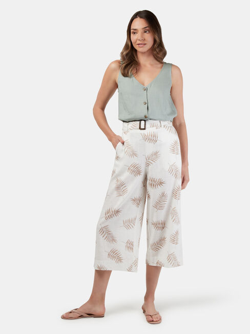 Beth Wide Leg Pant, White, hi-res