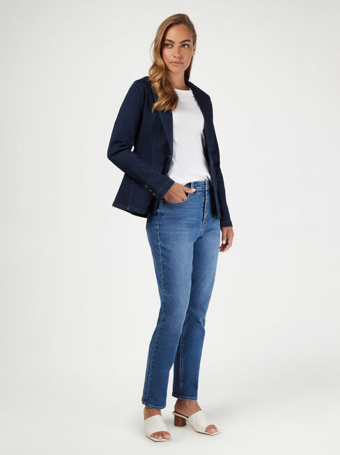 Denim Blazer, Blue, hi-res