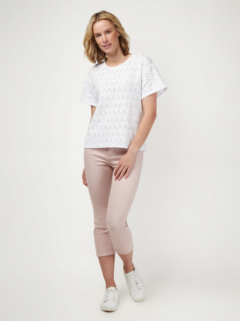 Alexa Cotton Tee, White, hi-res