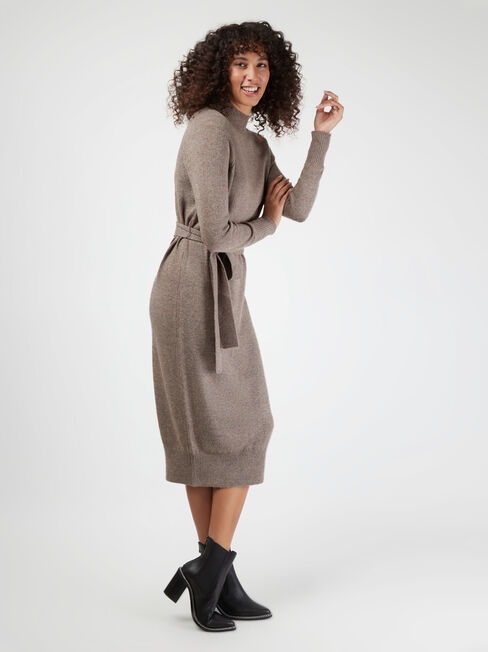 Brea Knit Dress, Brown, hi-res