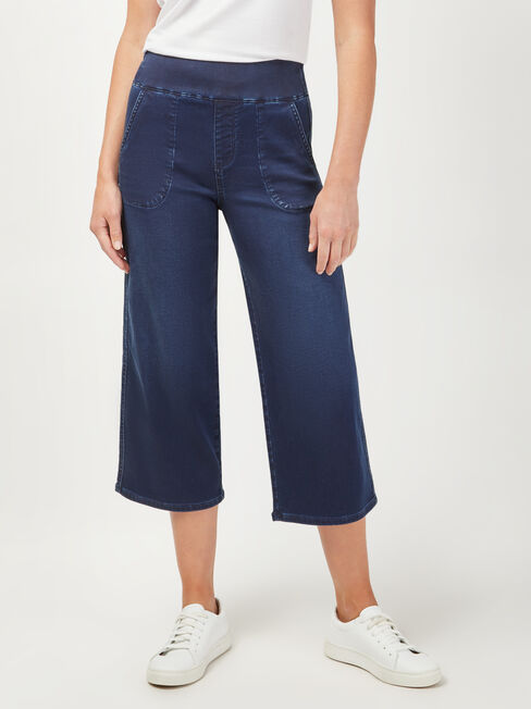 Tessa J-Luxe Wide Leg Jeans, Dark Indigo, hi-res