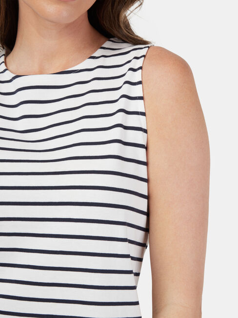 Izzy Sleeveless Jersey Dress, Stripe, hi-res