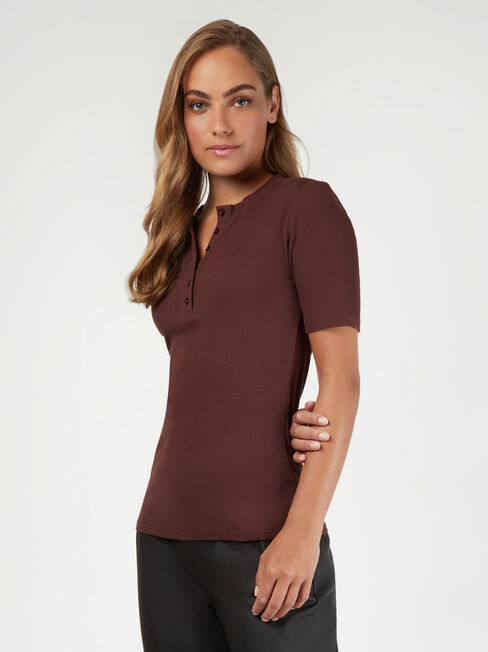 Hazel Henley Tee, Brown, hi-res