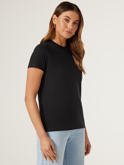 Classic Crew Neck Tee, Black, hi-res