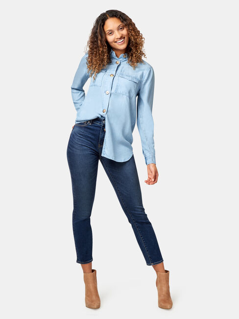 Kea Tencel Shirt, Blue, hi-res